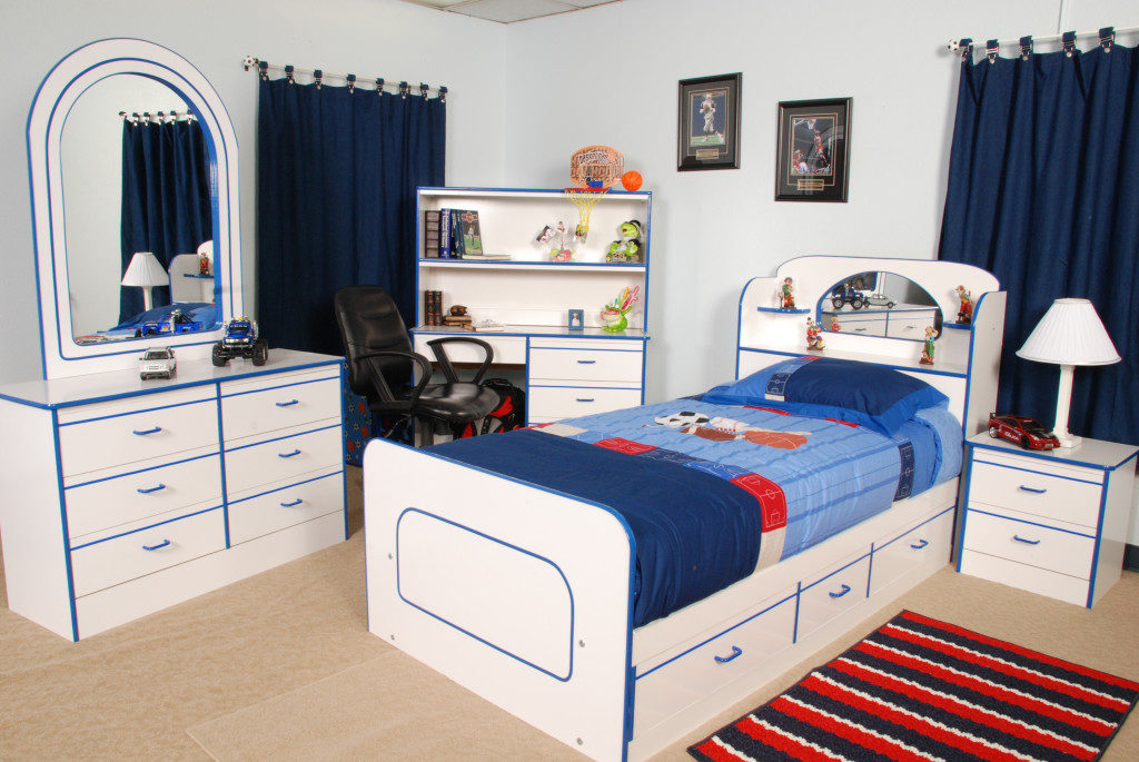 Children Twin Bedroom Set BlueColor Code 506BRWB