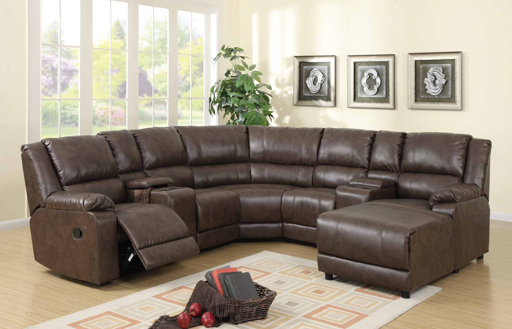 F6702 4 Pc Reclining Sectional Set Light Coffee PG. 66